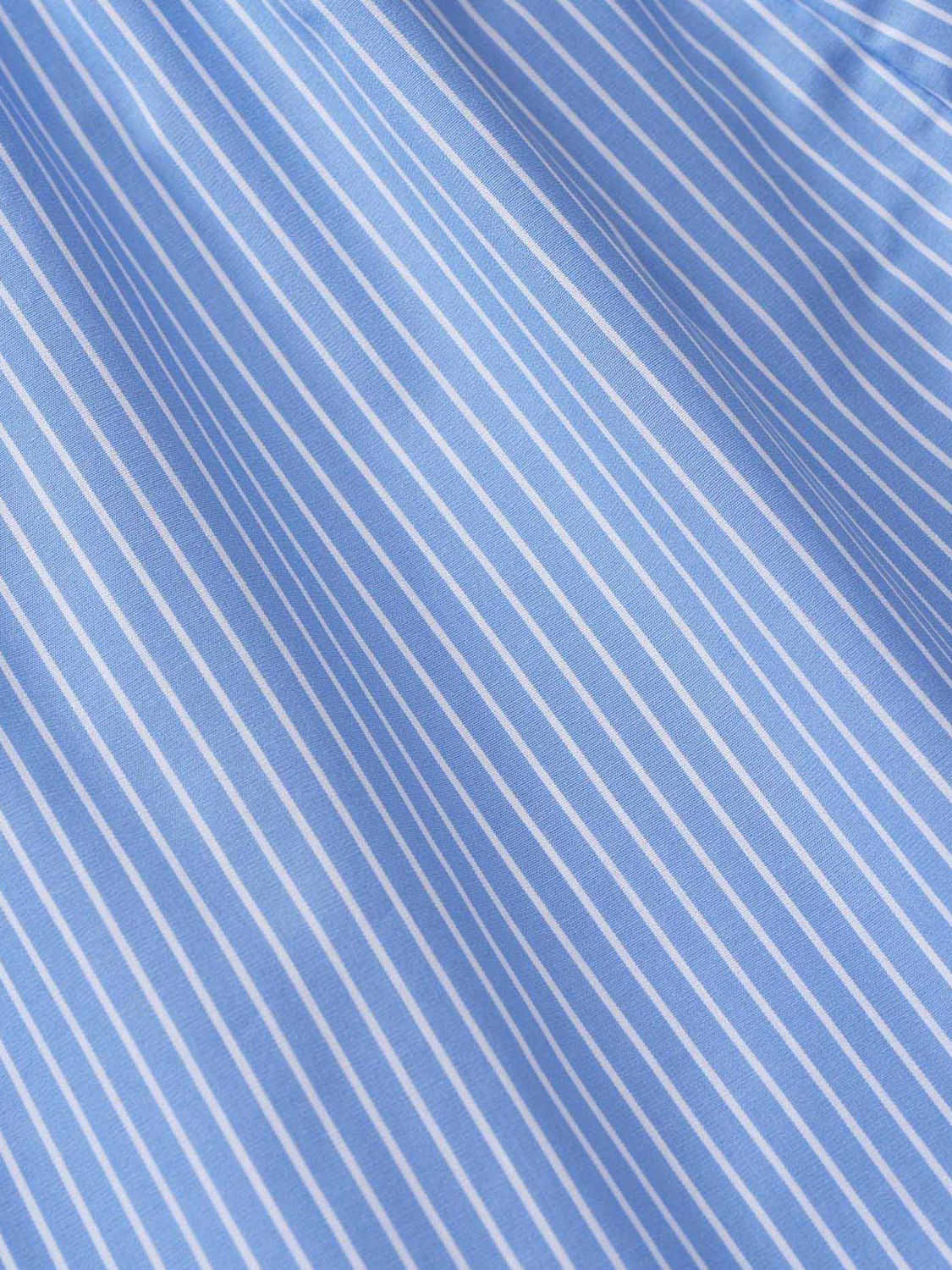 British Boxers Stripe Crisp Cotton Sleep Shorts, Light Blue Stripe, S