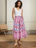 Boden Rosemary Ikat Linen Midi Skirt, Multi