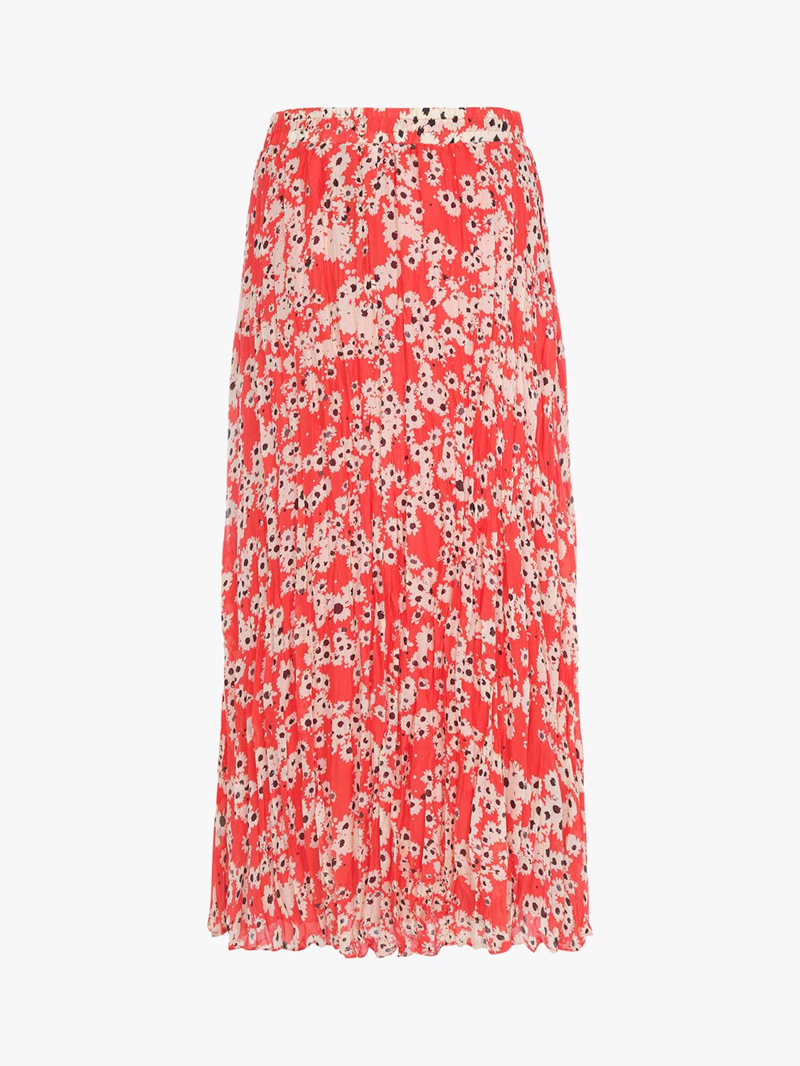 Mint Velvet Dahlia Floral Print Skirt, Red/Multi