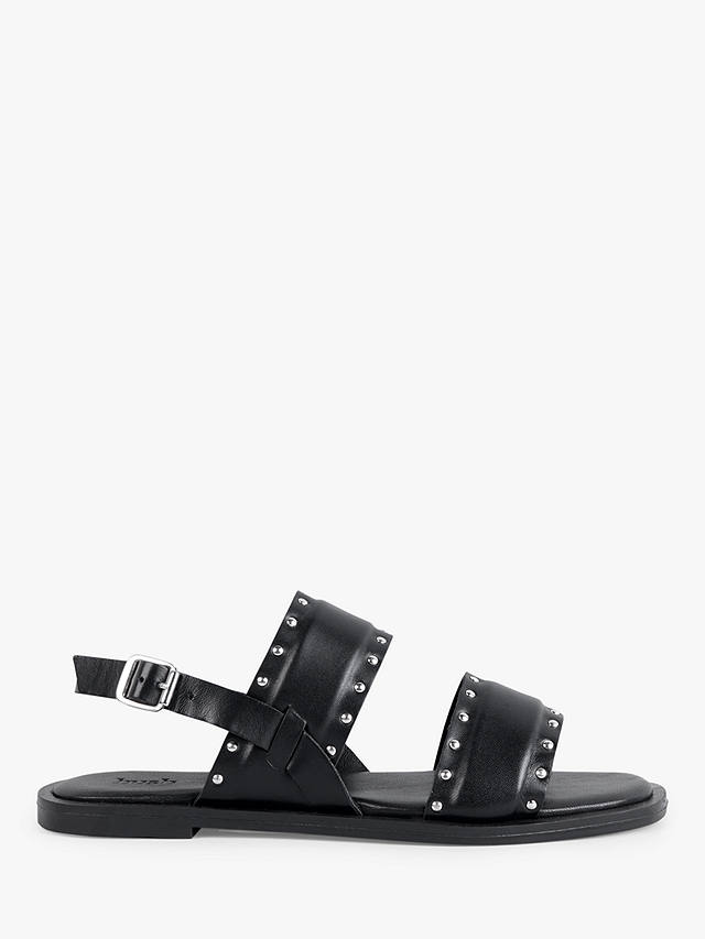 hush Andros Leather Studded Sandals, Black at John Lewis & Partners