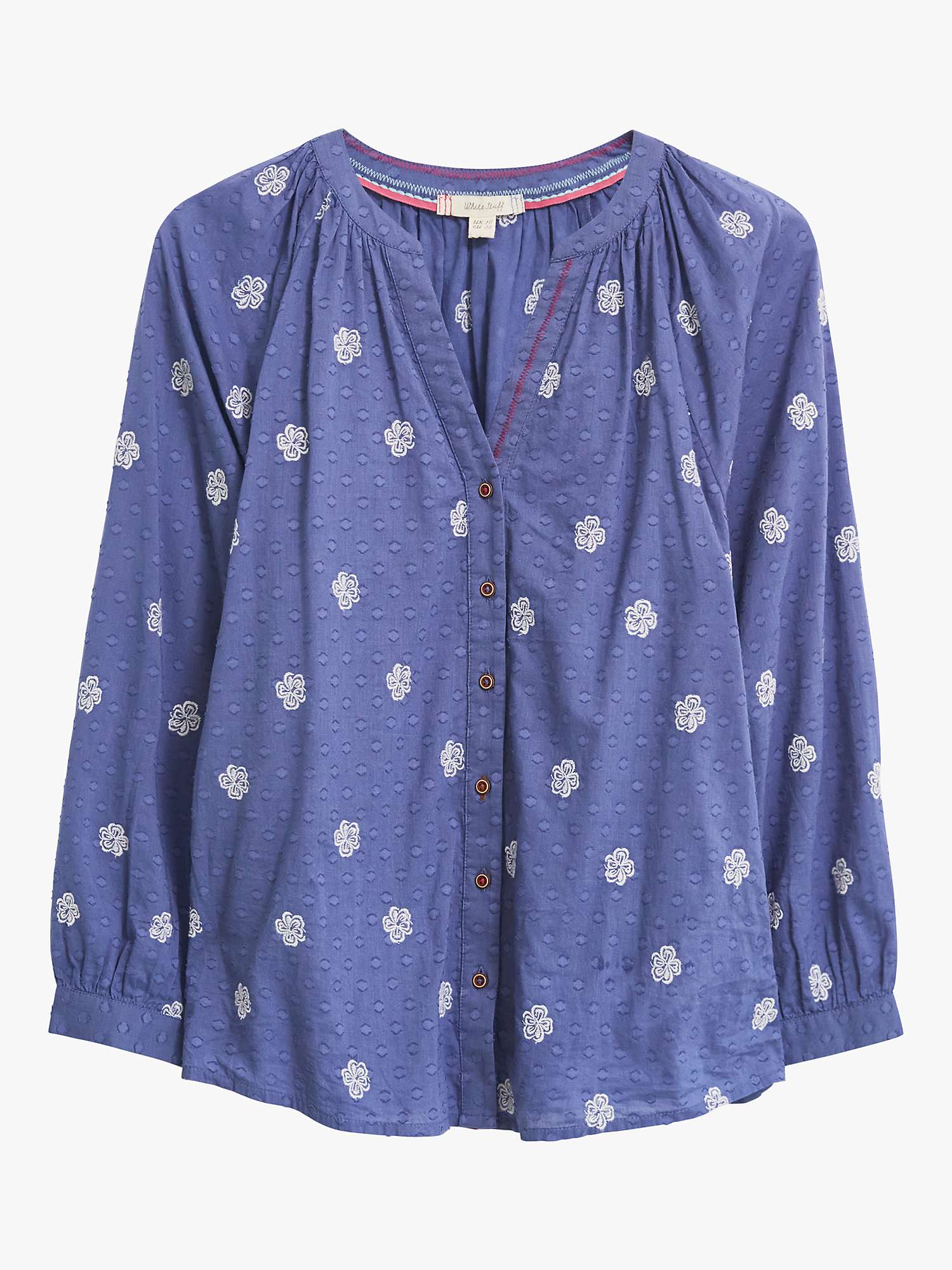 recompensa heroína Colonial White Stuff Ida Embroidered Cotton Blouse, Blue/Multi at John Lewis &  Partners