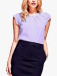 HotSquash Lace Sleeved Crepe Top, Lilac