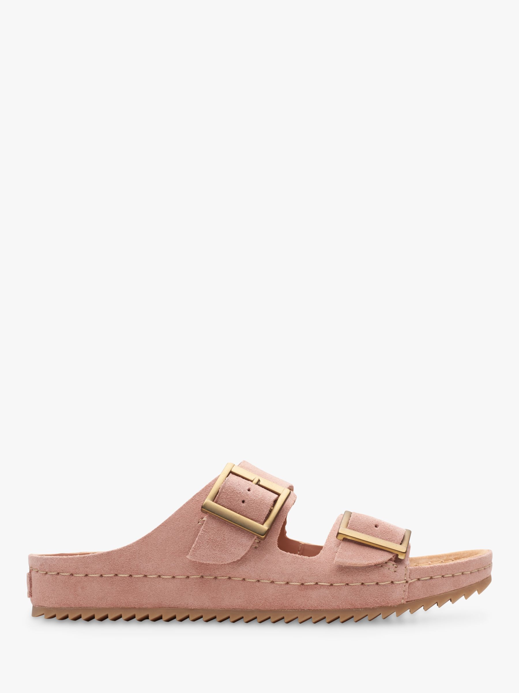 Clarks Brookleigh Sun Suede Footbed Sandals, Rose at John Lewis & Partners