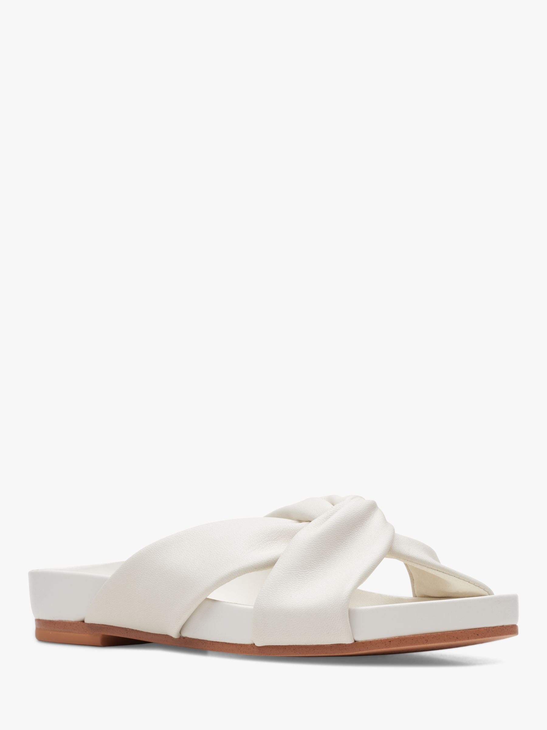Clarks Pure Twist Leather Sandals, White at John Lewis & Partners