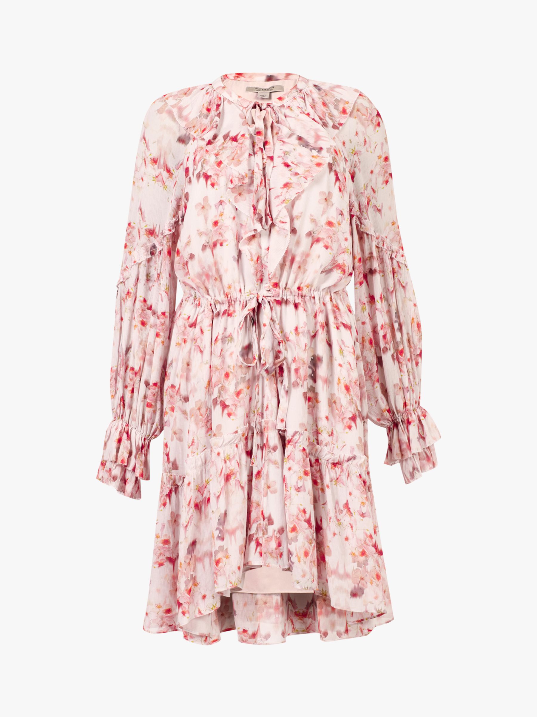 AllSaints Ava Momo Blossom Print Dress, Pink/Multi