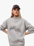 AllSaints Nevarra Pile Logo Sweatshirt, Grey Marl