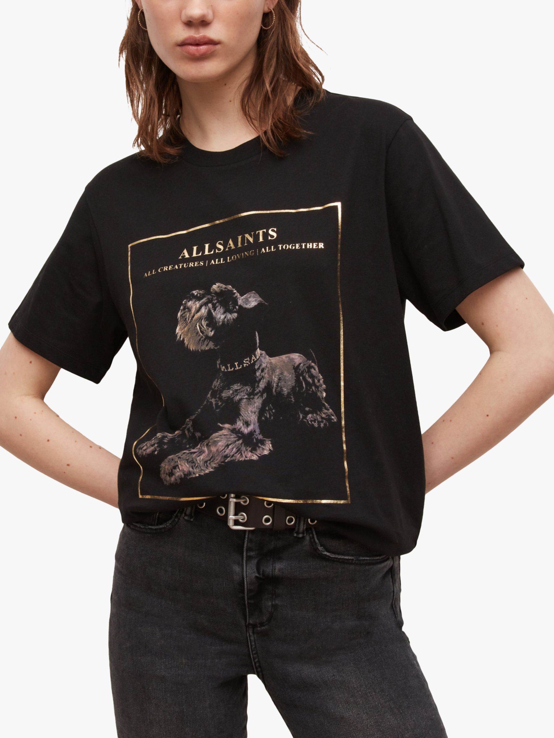 AllSaints Dolly Boyfriend T-Shirt, Black