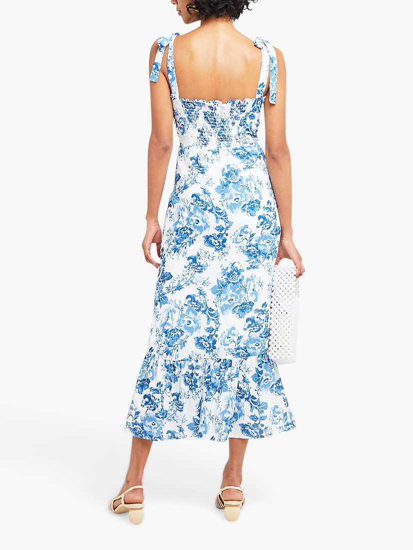 Buy o.p.t Toile de Jouy Floral Print Sleeveless Midi Dress, Blue Online at johnlewis.com