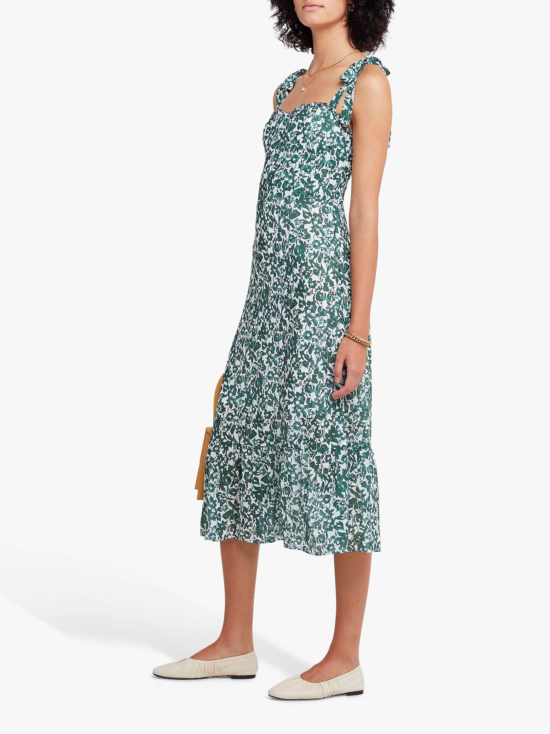 Buy o.p.t Toile de Jouy Floral Print Sleeveless Midi Dress, Green Online at johnlewis.com