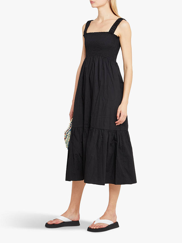 o.p.t Isla Sleeveless Cotton Midi Dress, Black