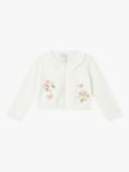 Monsoon Baby Floral Embroidered Cardigan, Ivory