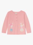 Monsoon Baby Mouse Print Cardigan, Pink