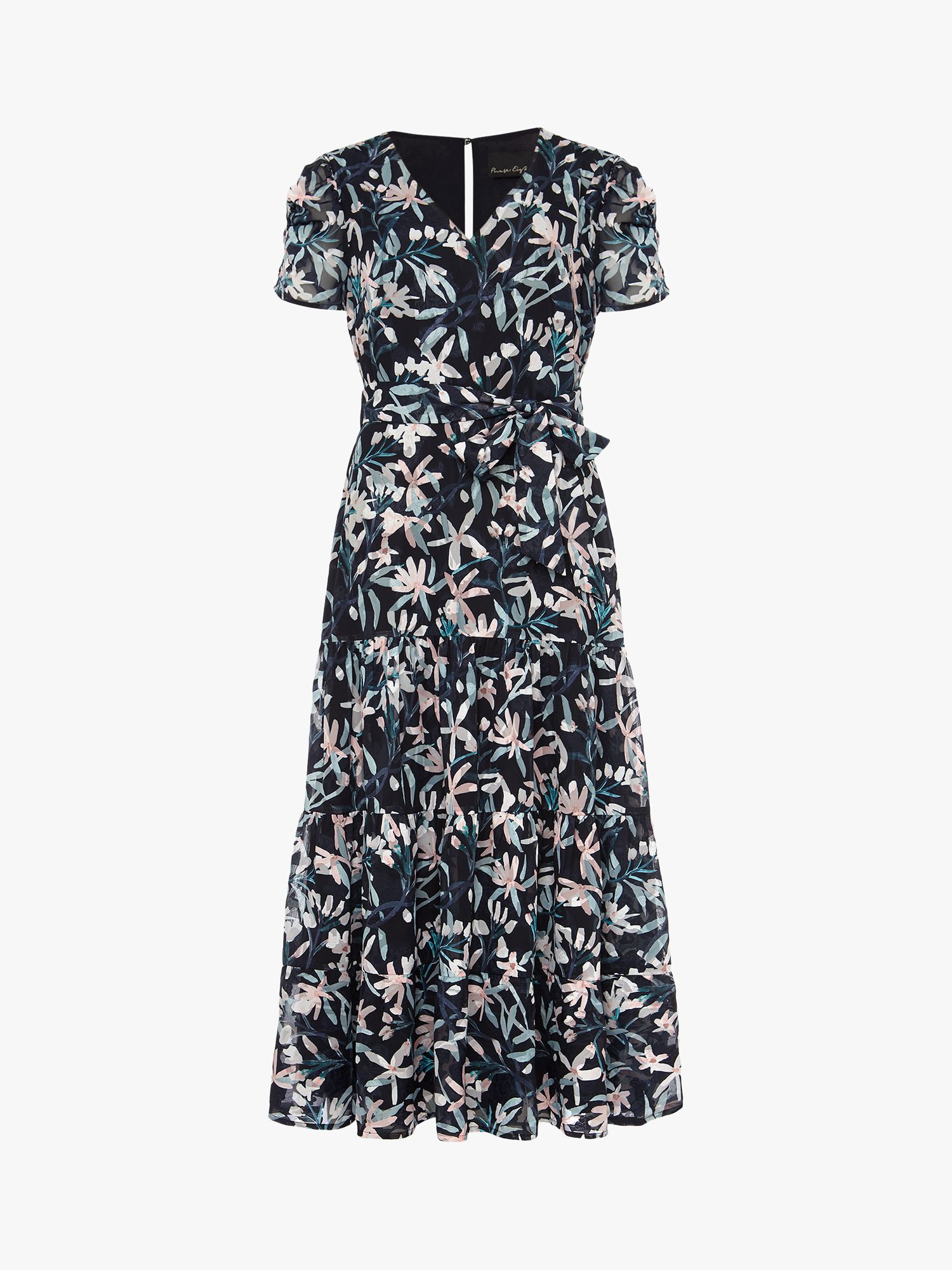 Phase Eight Lola Floral Midi Dress, Navy/Pink at John Lewis & Partners