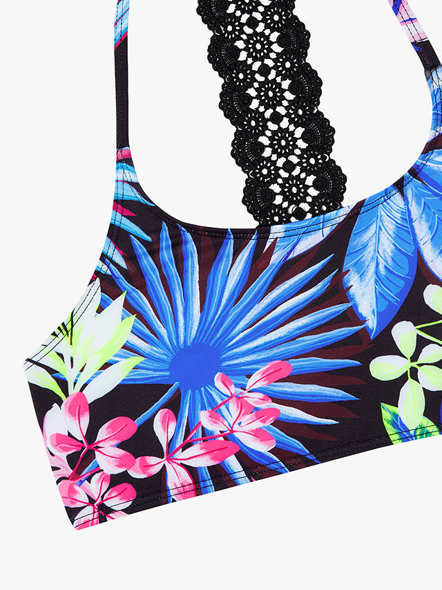 Monsoon Kids' Palm Print Crochet Back Bikini Set at John Lewis & Partners