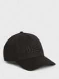 AllSaints Oppose Embroidered Logo Baseball Cap, Black/White