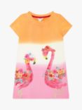 Monsoon Kids' Flamingo Tie Dye Dress, Pink