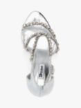 Dune Mesme Embellished Strap Court Shoes, Silver, Silver-synth