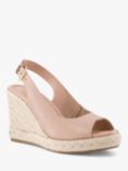 Dune Kimmy Leather Wedge Heel Peep Toe Sandals, Pink