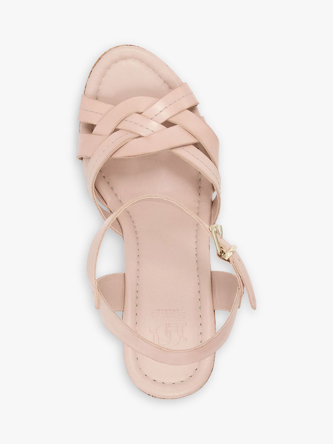 Dune Koral Leather Wedge Heel Sandals, Blush, 4