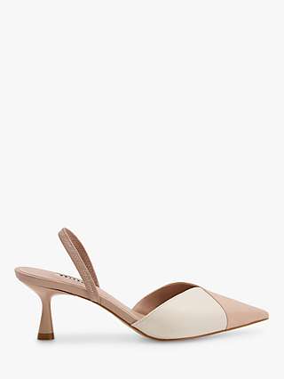 Dune Cube Leather Slingback Court Shoes