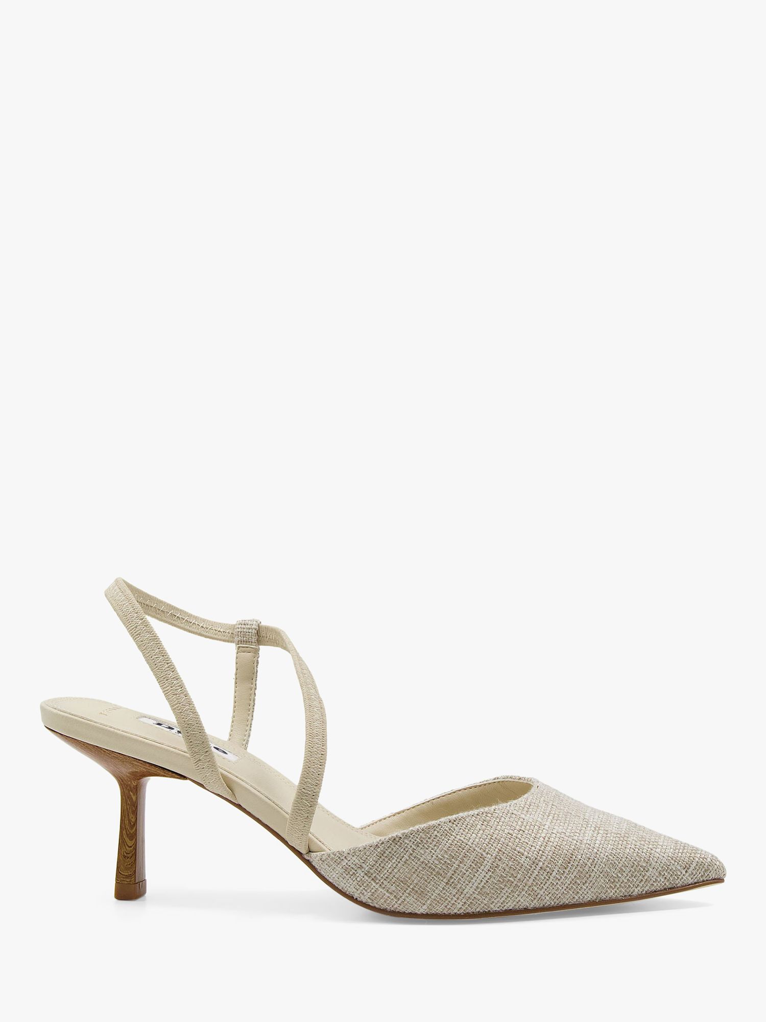 Dune Wide Fit Colombia Slingback Court Shoes, Natural