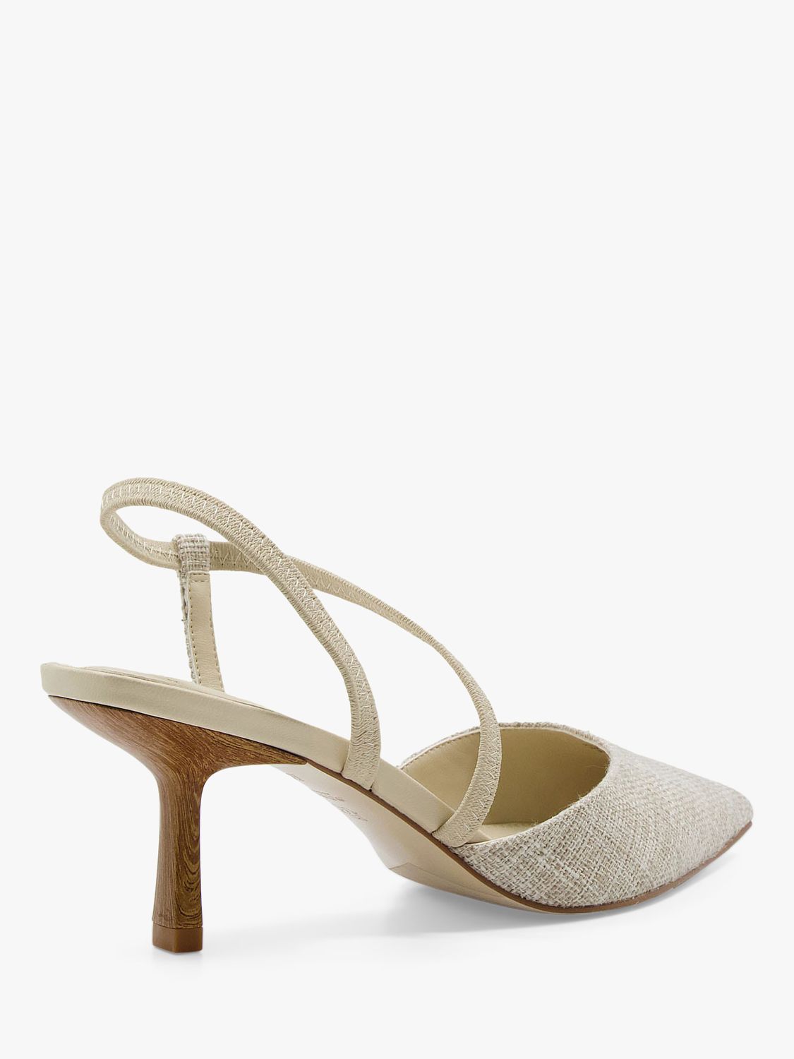 Dune Wide Fit Colombia Slingback Court Shoes, Natural at John Lewis &  Partners