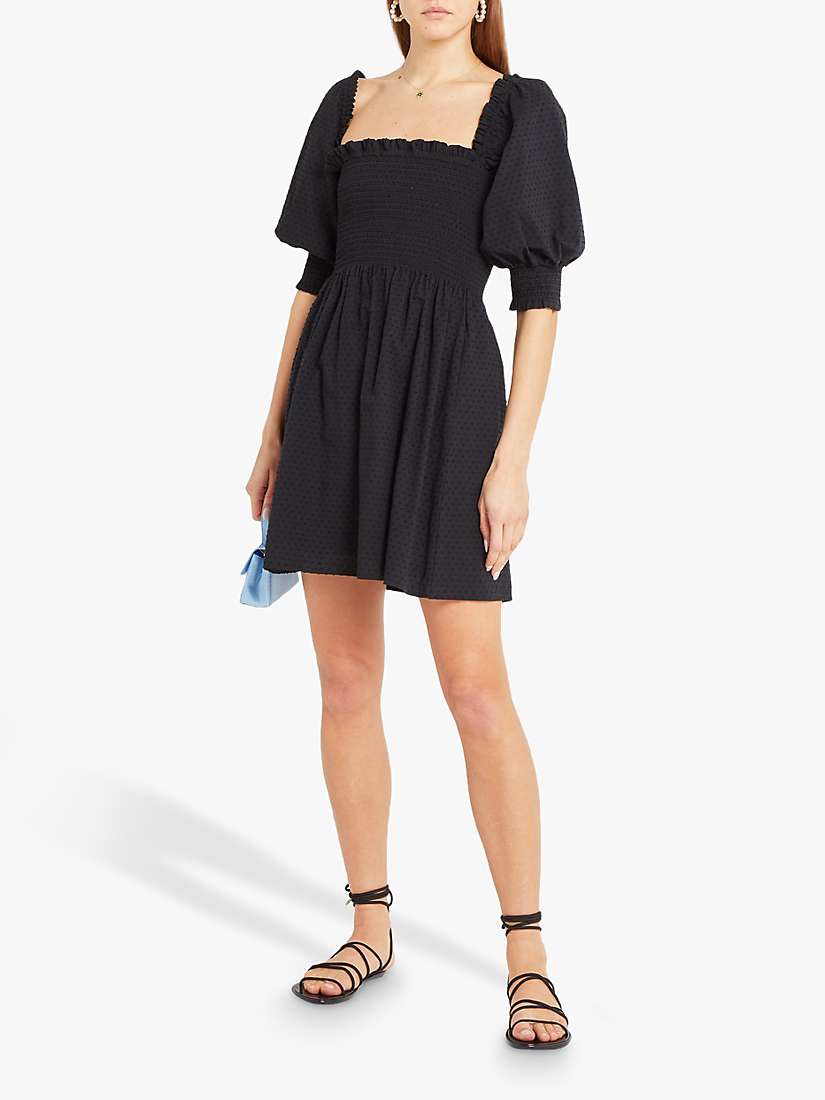 Buy kourt Calypso Smocked Bodice Mini Dress, Black Online at johnlewis.com