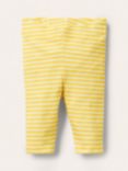 Mini Boden Baby Stripe Print Leggings, Sweetcorn/Ivory