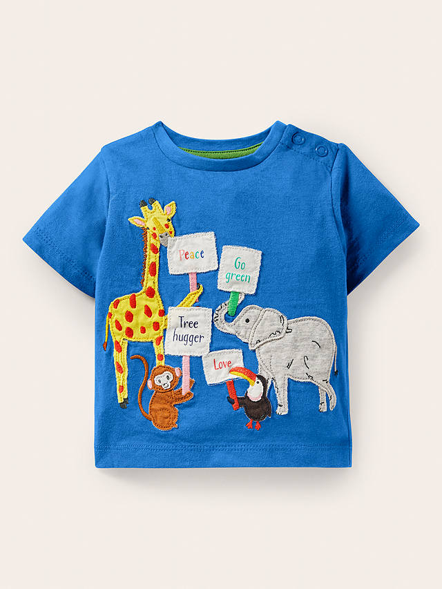 Mini Boden Kids' Jungle Animals Appliqué Jersey T-Shirt