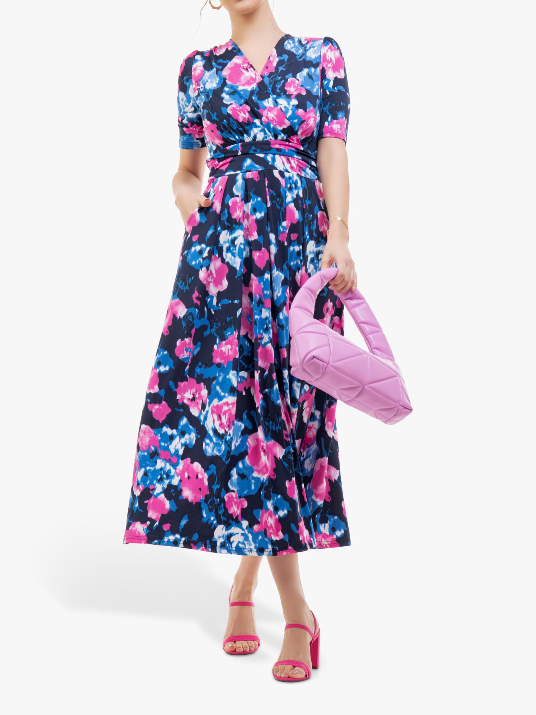Jolie Moi Abstract Floral Print Maxi Dress