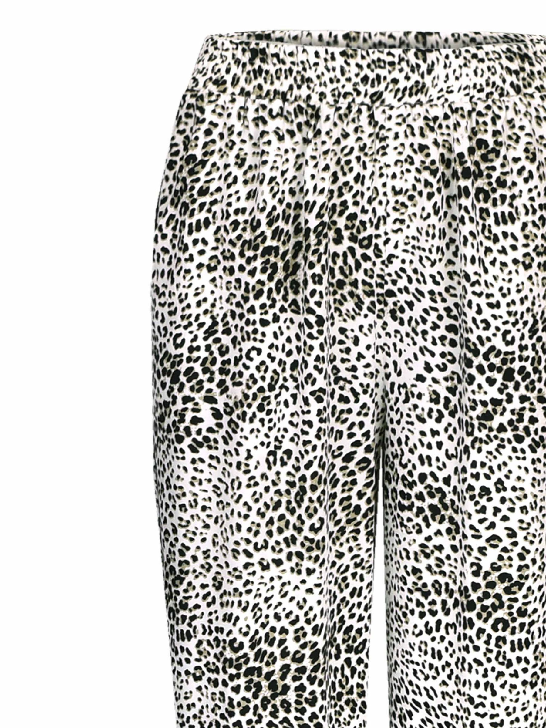 Ro&Zo Leopard Print Wide Leg Trousers, Black/White at John Lewis & Partners
