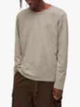 AllSaints Aron Crew Neck Long Sleeve T-Shirt, Peblestone Taupe Marl