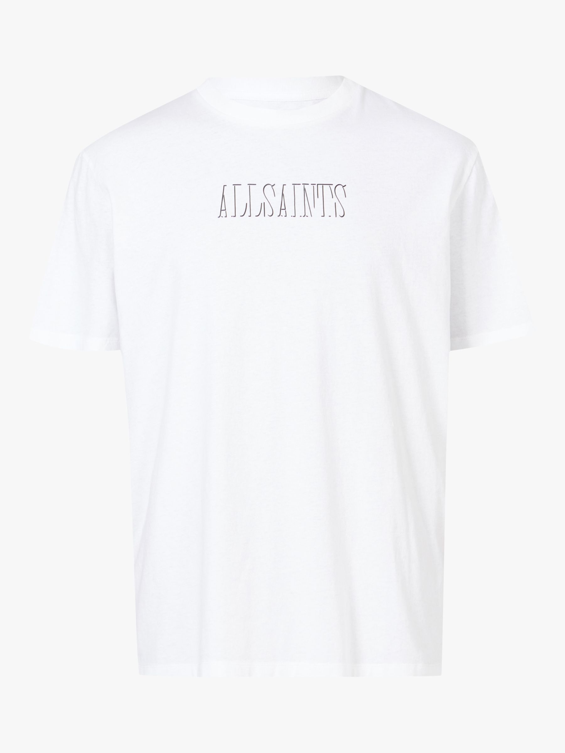 AllSaints Shadow Crew Neck Cotton T-Shirt, Optic White