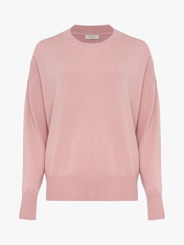 Hobbs Lydia Cashmere Jumper, Pastel Pink, XS