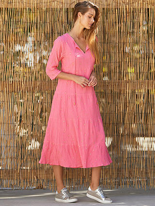 Aspiga Embroidered Maxi Dress, Pink/Gold
