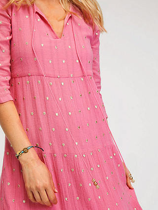 Aspiga Embroidered Maxi Dress, Pink/Gold