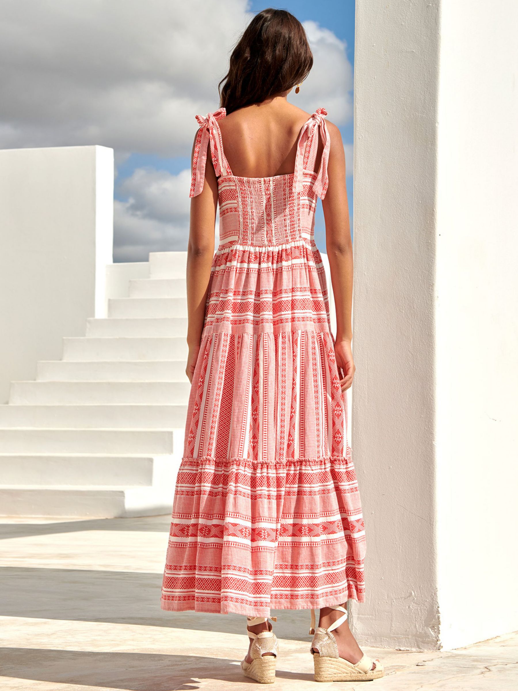 Buy Aspiga Jacquard Maxi Dress, Red Online at johnlewis.com