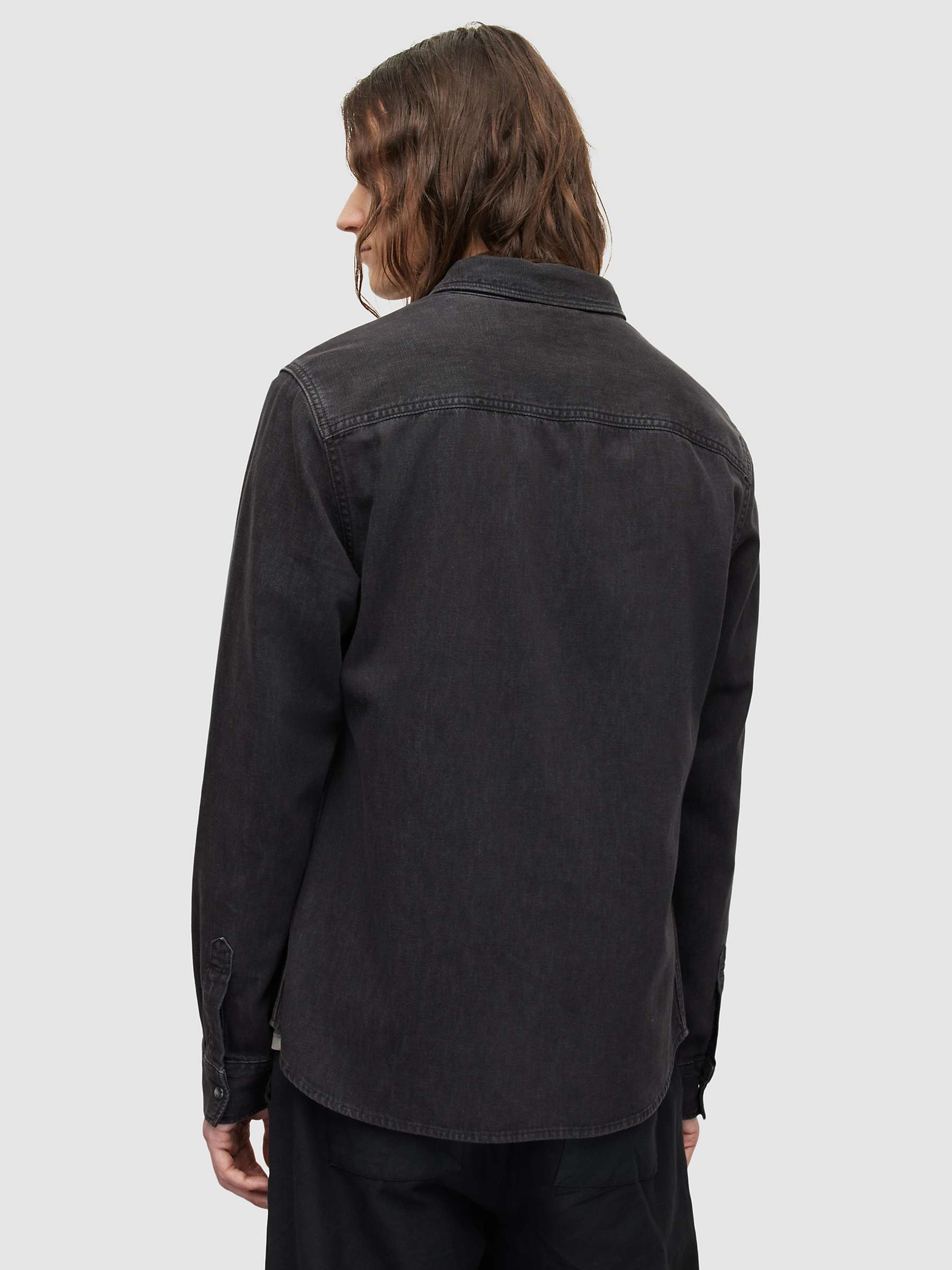 Buy AllSaints Gleason Denim Shirt, Grey Online at johnlewis.com