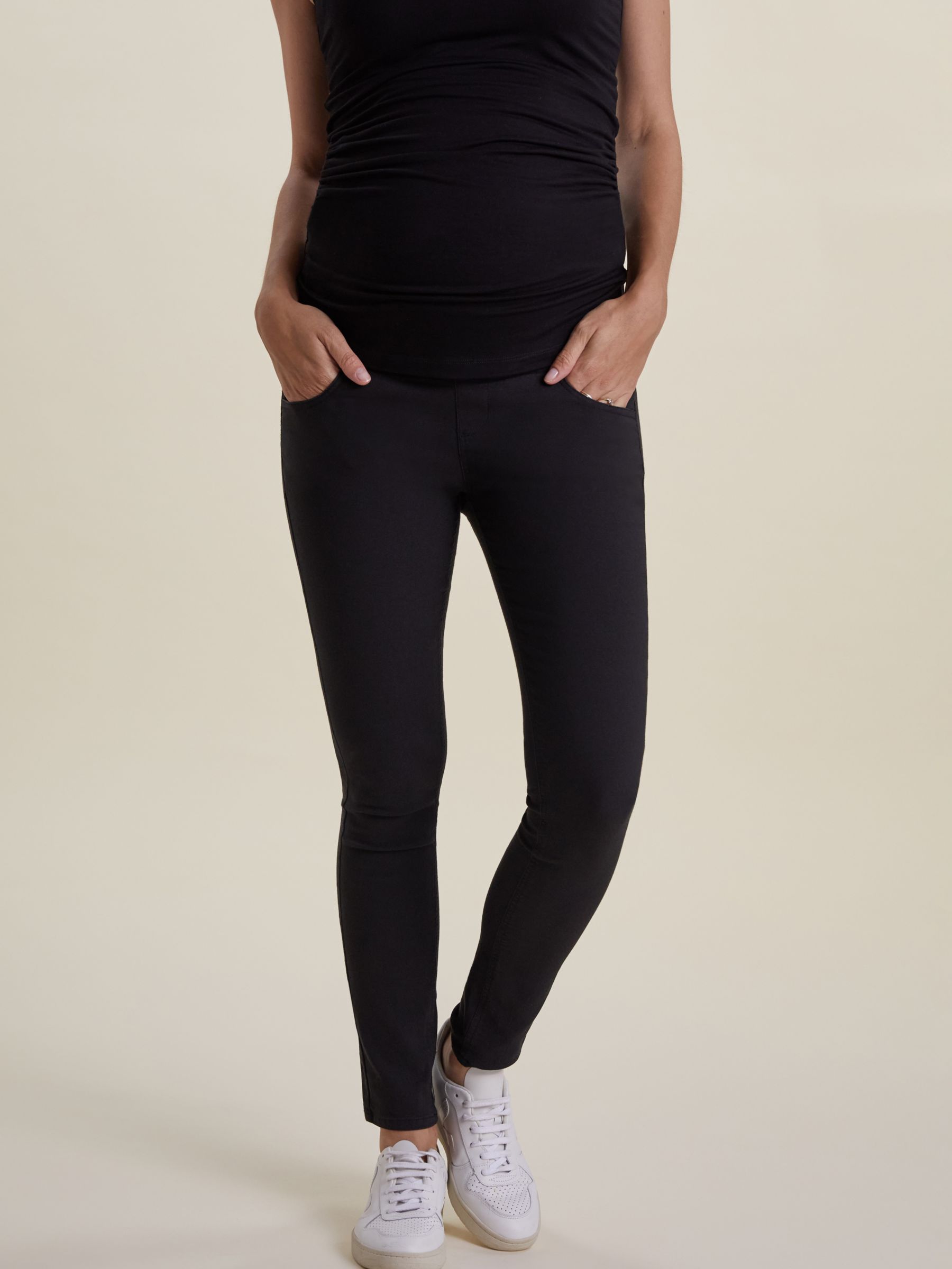 Isabella Oliver Stretch Maternity Skinny Jeans, Caviar Black, 8