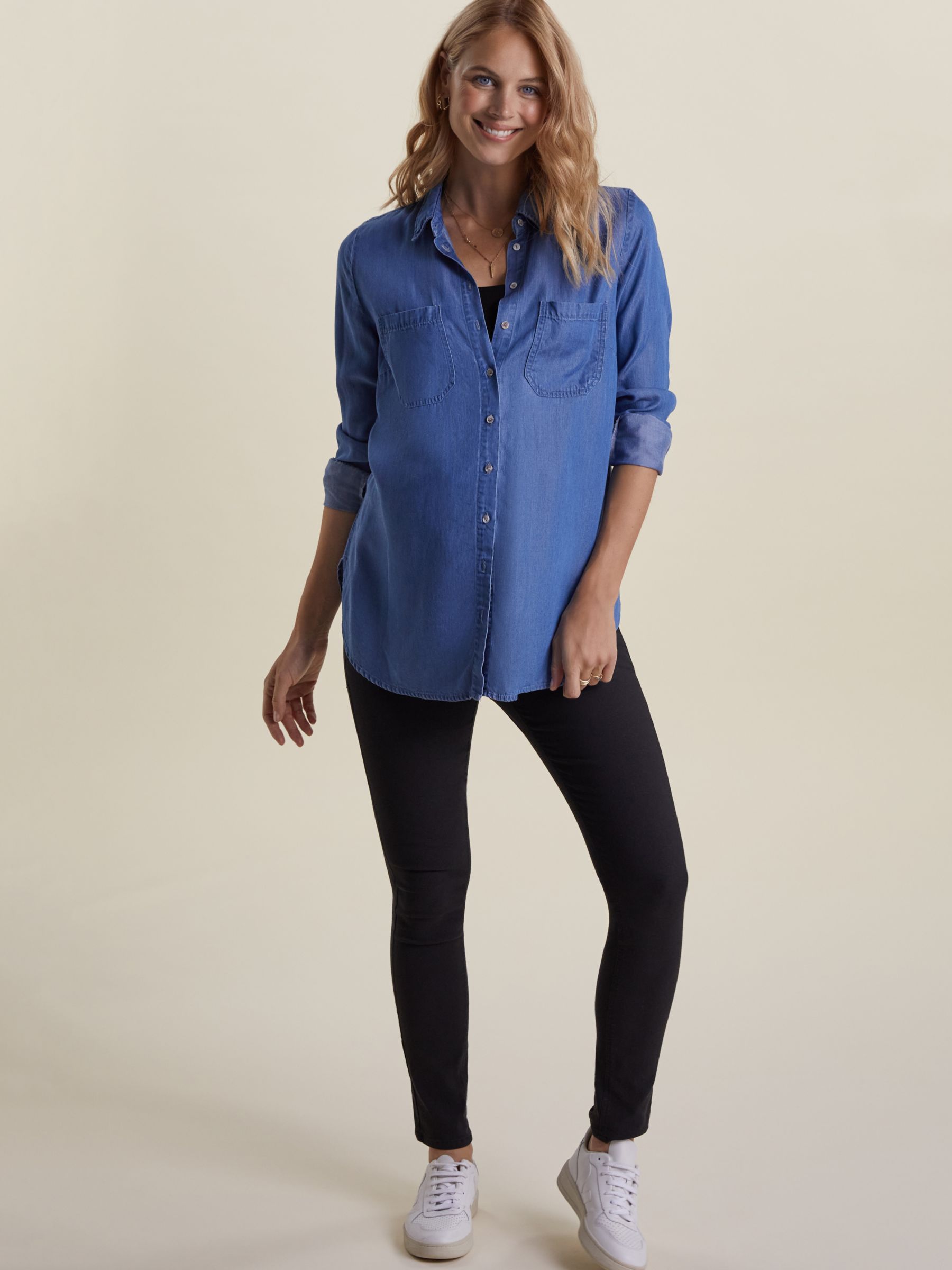 Buy Isabella Oliver Stretch Maternity Skinny Jeans, Caviar Black Online at johnlewis.com