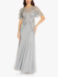 Adrianna Papell Bead Mermaid Dress, Grey/Blue Heather