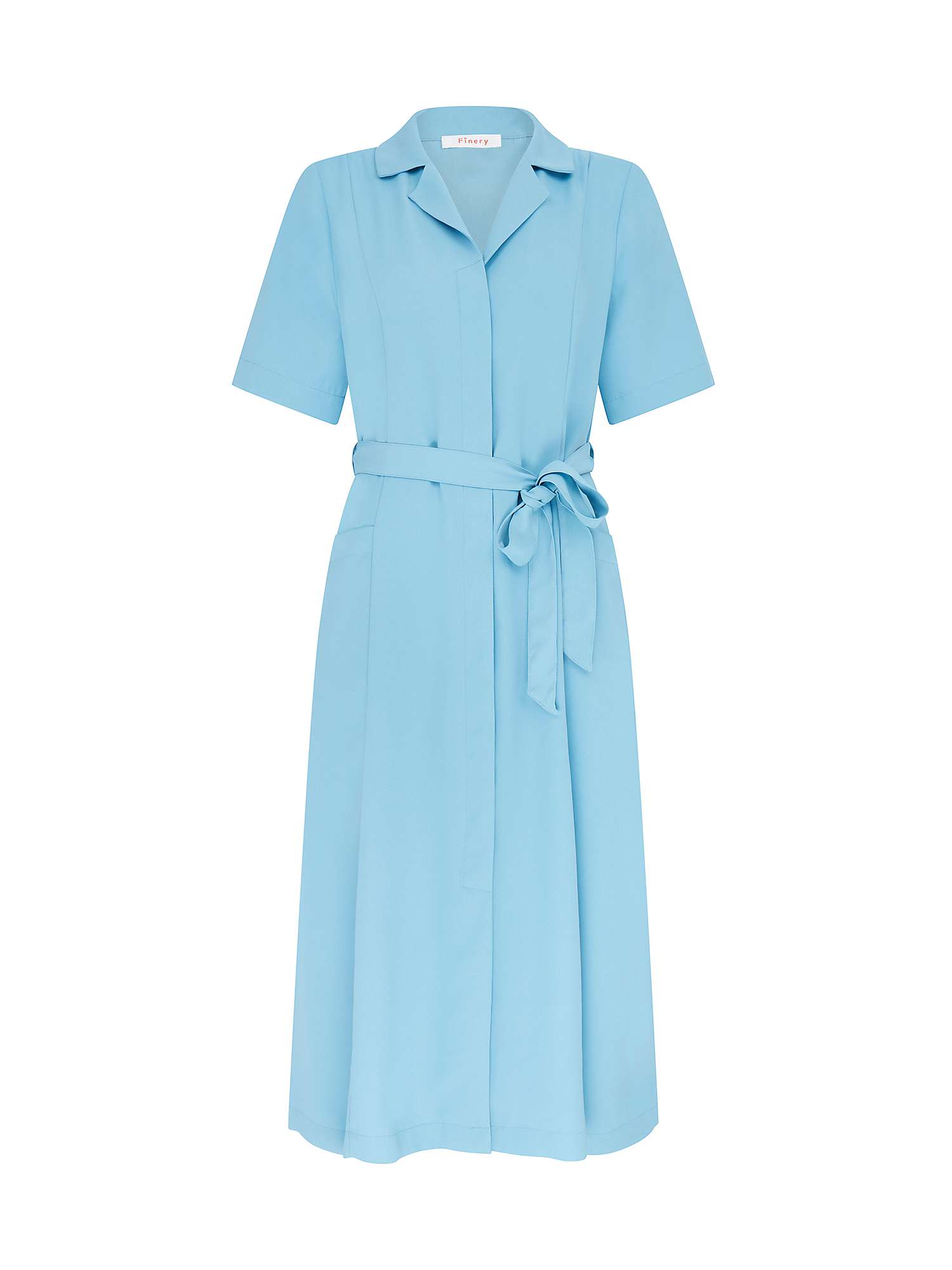 Finery Harmony Midi Shirt Dress, Bright Blue at John Lewis & Partners