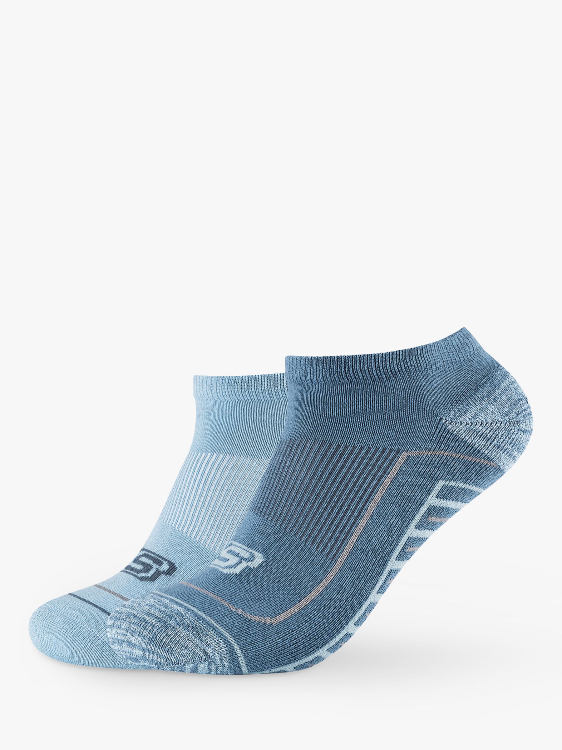 Skechers Cotton Rich Socks, Pack of 2, Blue, M-L