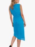 Gina Bacconi Kari Asymmetric Hem Spot Dress, Turquoise/Black