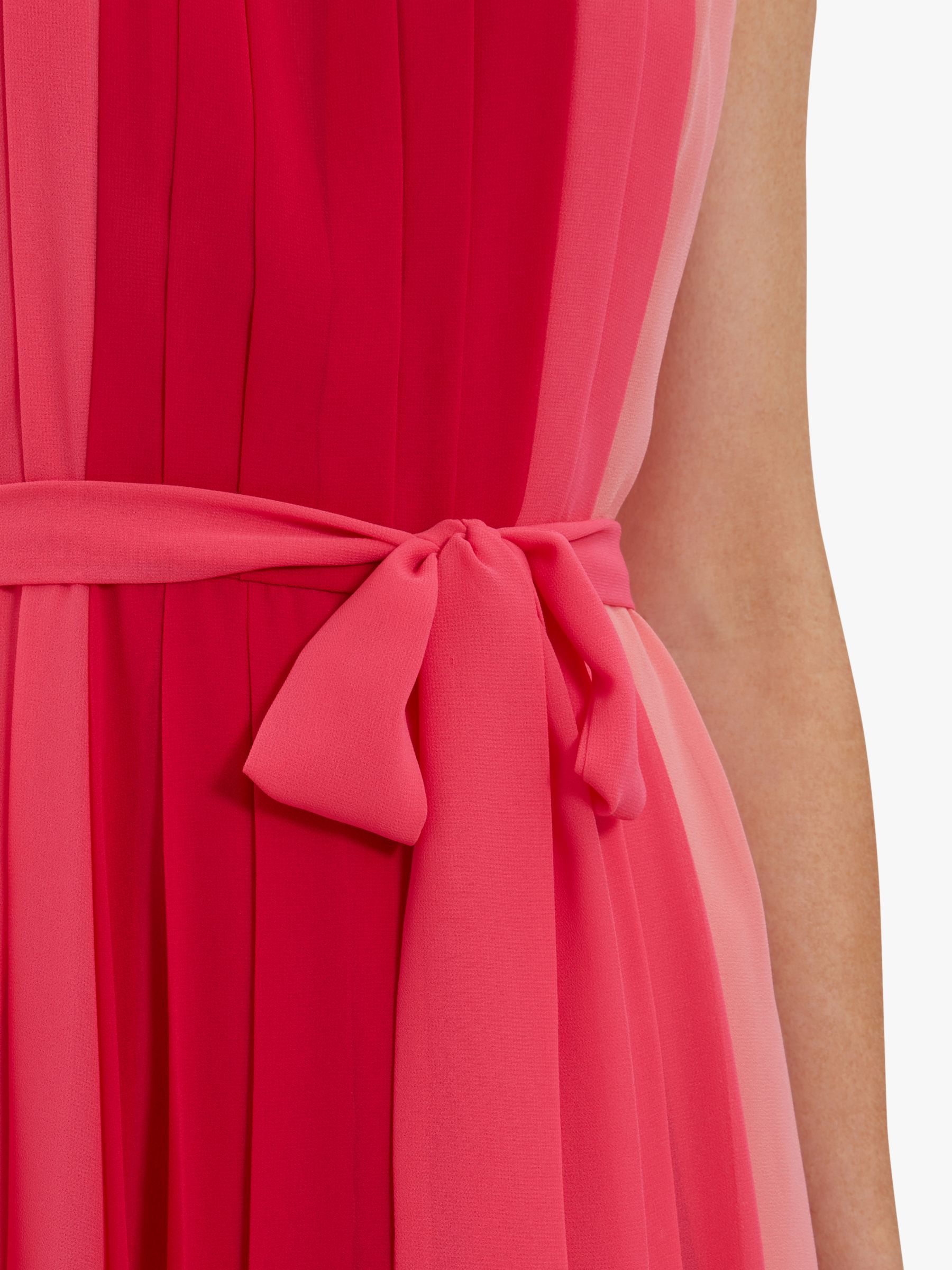 Gina Bacconi Janada Chiffon Maxi Dress, Hot Pink/Multi, 10