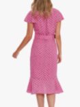 Gina Bacconi Fina Georgette Spot Wrap Dress, Pink/Black