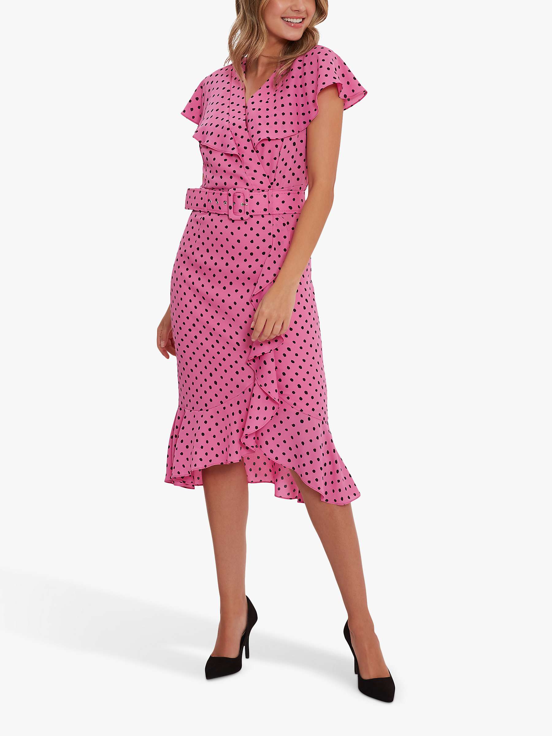 Buy Gina Bacconi Fina Georgette Spot Wrap Dress Online at johnlewis.com