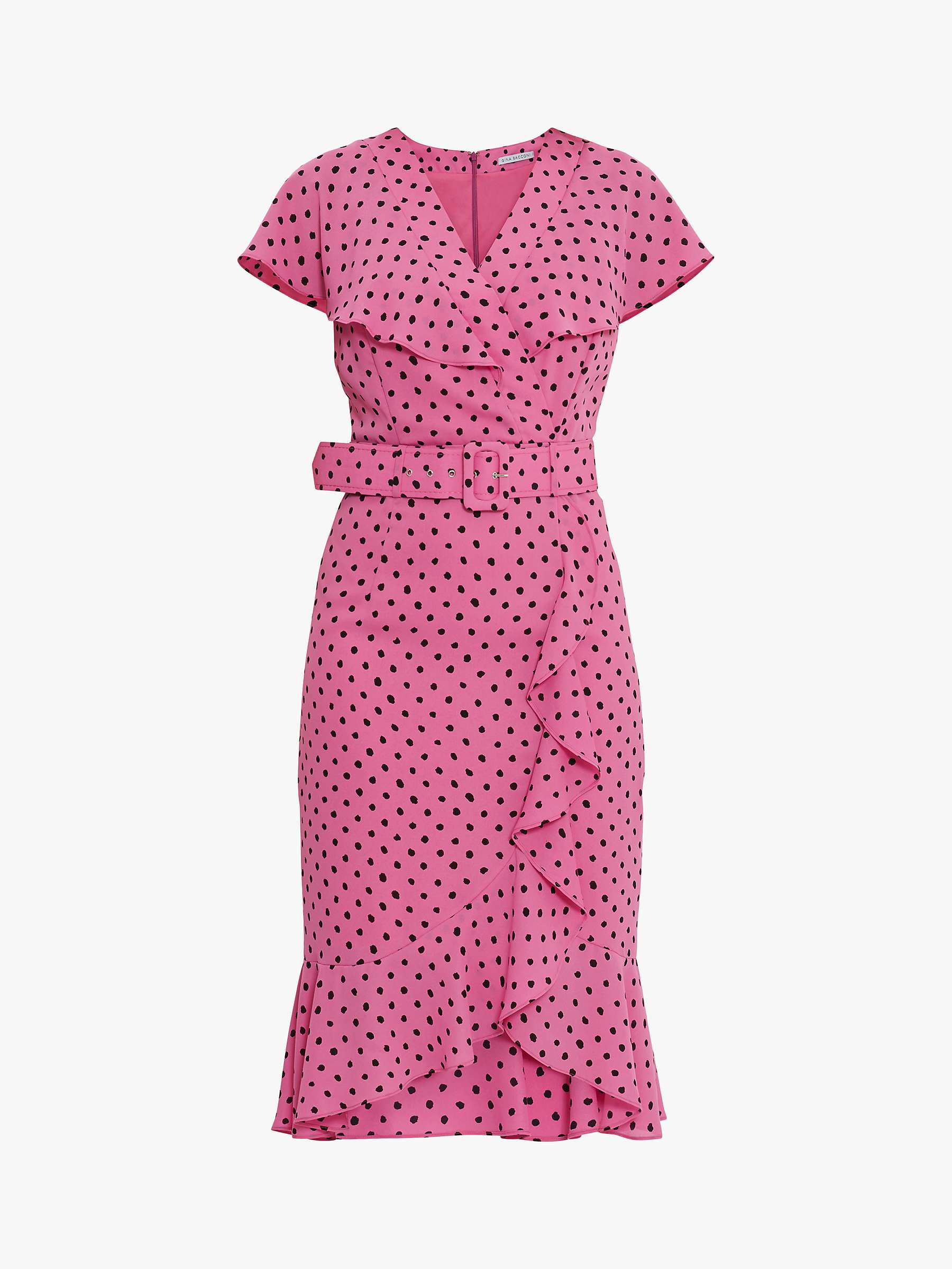Buy Gina Bacconi Fina Georgette Spot Wrap Dress Online at johnlewis.com