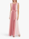 Gina Bacconi Janada Chiffon Maxi Dress, Hot Pink/Multi