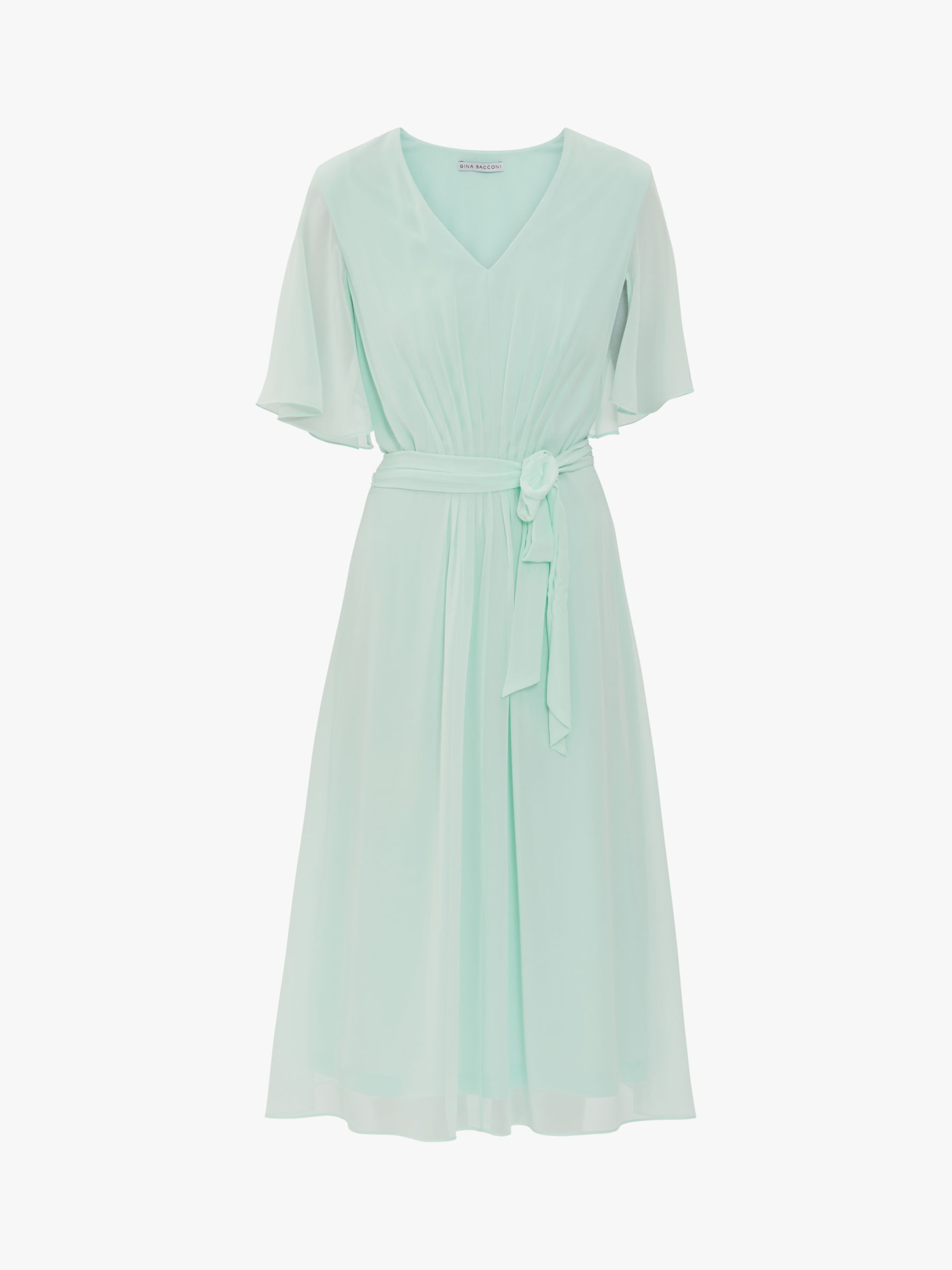 Gina Bacconi Lizelle Chiffon Dress, Soft Mint at John Lewis & Partners